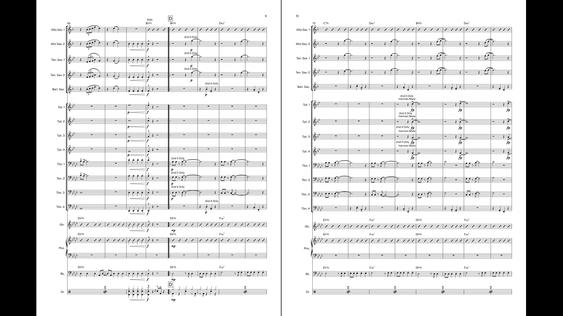 ScoreReel video output - two page spread